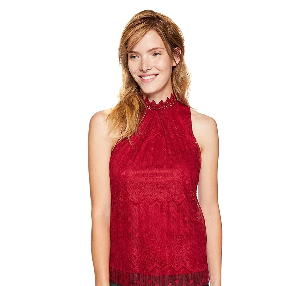 A.BYER LACE HIGH NECK BLOUSE